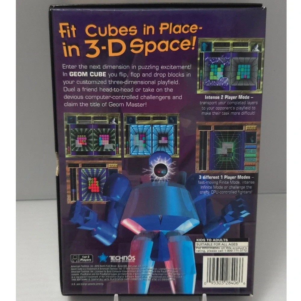 Geom Cube - PlayStation 1 (PS1) Long Box 1995 - Complete in Box (CIB) - Tested